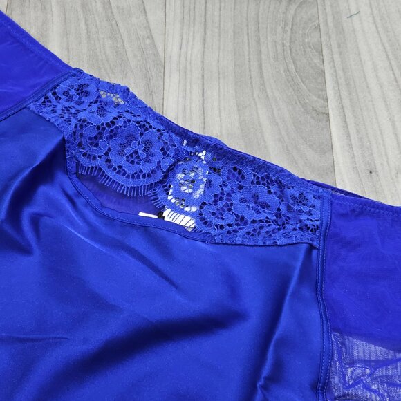 Hustler Dola Blue Lace and Mesh High Waisted Thong Panty Size US 20 - Picture 3 of 5